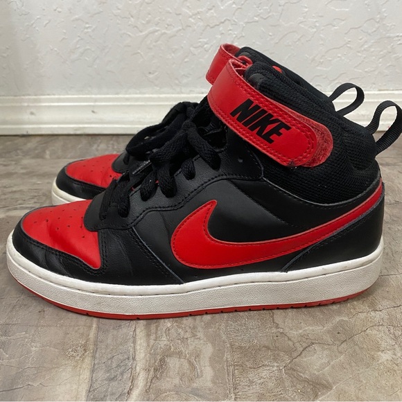 Nike Court Borough Mid Kids Size 6 Red & Black - Picture 6 of 11